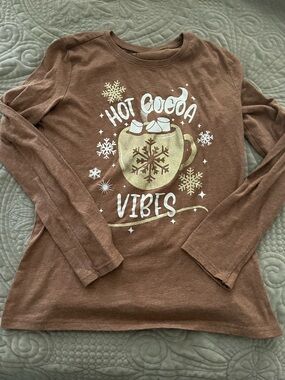 Hot Cocoa Vibes Brown Long Sleeve Tee